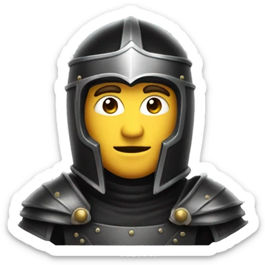 A stylish male in a knight black helmet with a face and body sticker