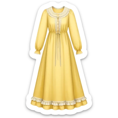 victorian nightgown long sleeve yellow sticker