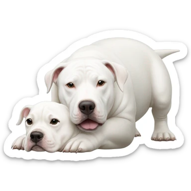 White beluga whale with a white pitbull on top ofnit sticker
