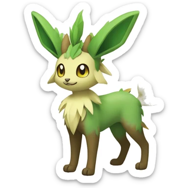 Grass-type Fakémon-Skiddo-Leafeon full body sticker