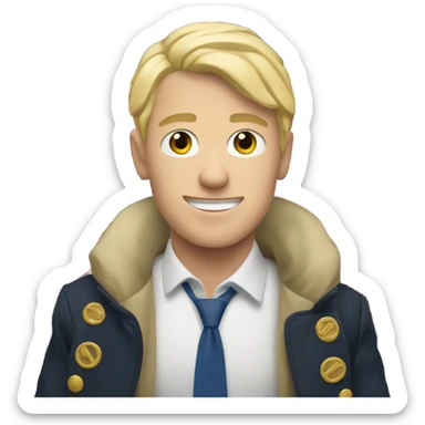 Blonde guy with British flag  sticker