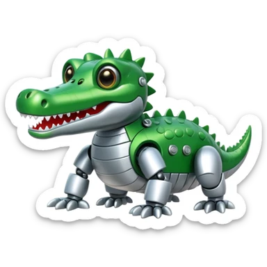 cute robot crocodile  sticker