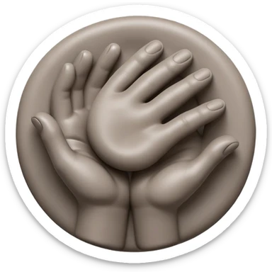 single hand with curved fingers hugging the side of a clay blob on a silver pottery wheel sticker