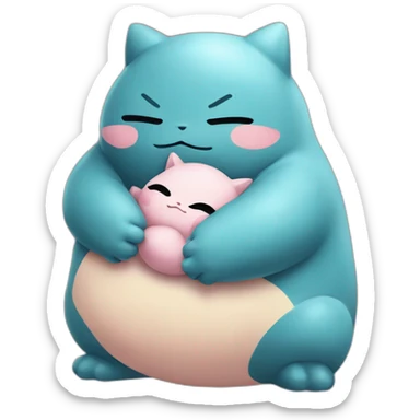 snorlax hugging Jigglypuff sticker