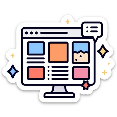 News website showing latest articles and headlines sticker