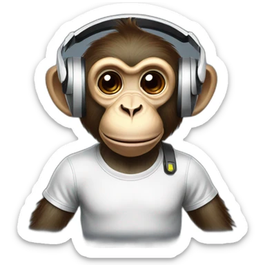 Gamer monkey with vr headset sticker