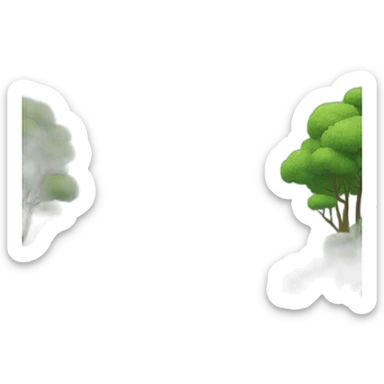 seaside forest landscape sticker