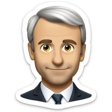 Emanuel Macron qui fait un bisous sticker