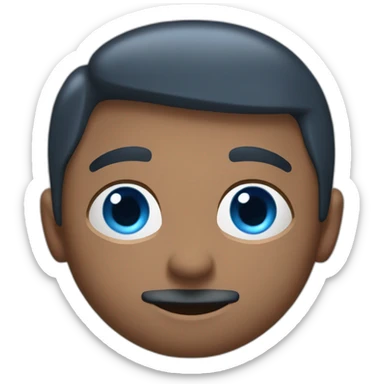 Homme brun yeux bleu qui fait cœur avec ses mains sticker