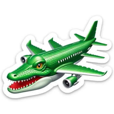 Generate a plane whith a crocodile head sticker