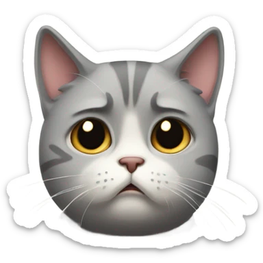 sad frowning cat sticker