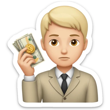 ambitious thinking about moneyemoji sticker