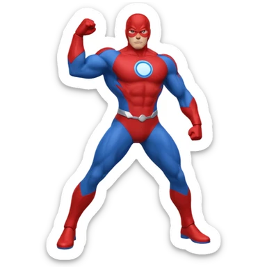 Omni Man heroic pose, concise details sticker