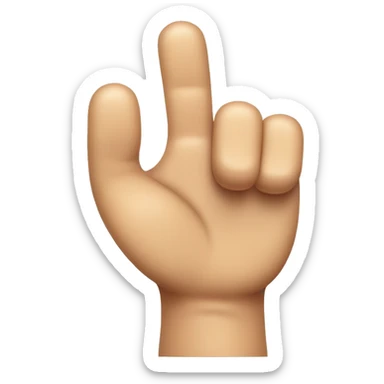 three finger emoji that looks like high five emoji with the thumbs up, index finger and middle finger up sticker