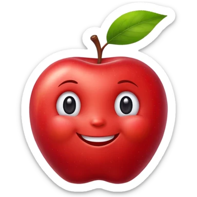A smiling cartoon apple character named Elma with cute face and little arms sticker