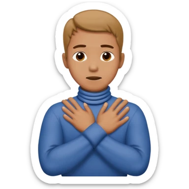 Man with hands gripped around neck crossed like he is choking sticker