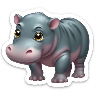 baby pygmy hippo sticker