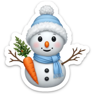 snowman with light blue scarf sticker