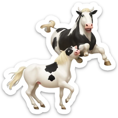 Horse and cow dancing  sticker
