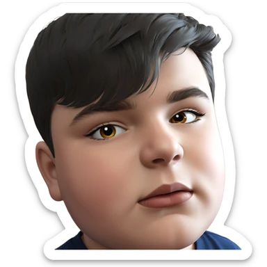 realistic portrait of a boy sticker