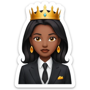 black queen with suit sticker