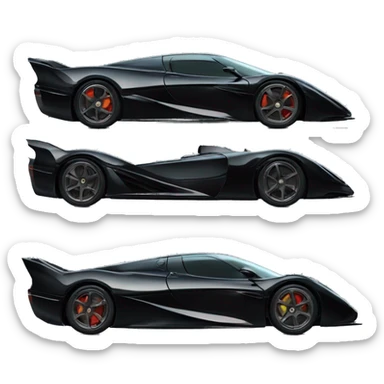 Side view of Morticia Addams super hypercar. 1car sticker