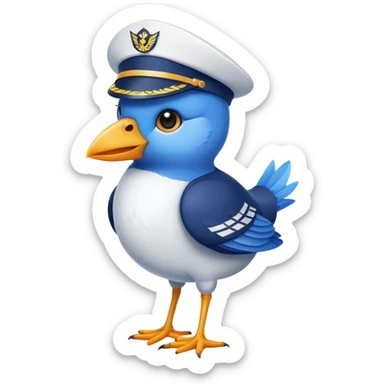 Bird wearing a sailor uniform  sticker