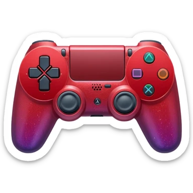 red ombre PlayStation console with glitter sticker