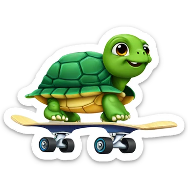 Turtle on skate or sticker