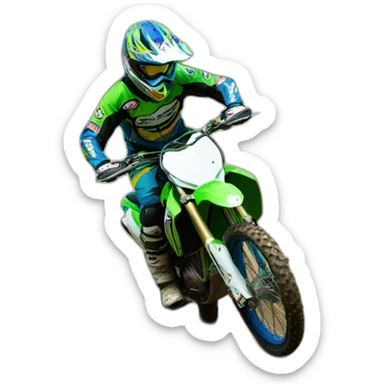 Moto cross verte sticker