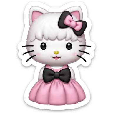 hello kitty with a black bow sticker
