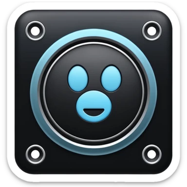 Parlante negro combinado con celeste sticker