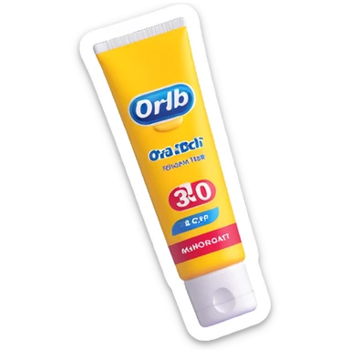 Oral-B toothpaste tube blue sticker