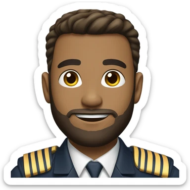 Mixed bearded airline pilot sticker