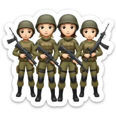 Warzone soldiers with 1 girl soldier sticker