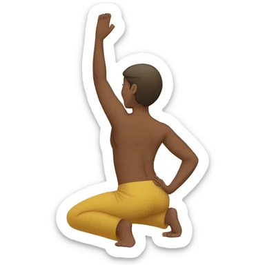 bowing down on ground kneeling down with arms raised up sticker