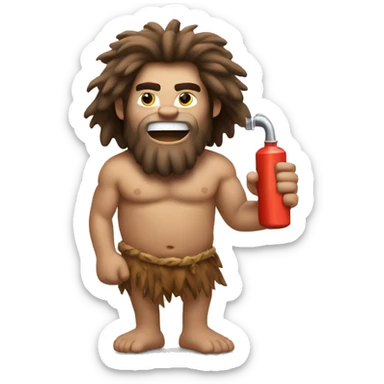 Caveman pumping gas sticker