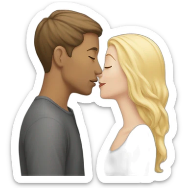 white couple who kiss sticker