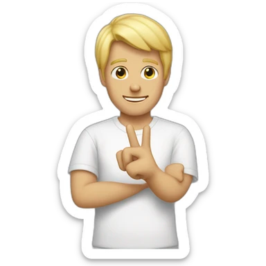 the guy with the blond hair doing peace sign. sticker