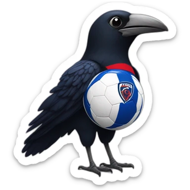 a crow wearing a san lorenzo soccer shirt sticker