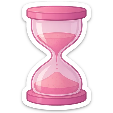 pink hourglass, digital illustration sticker