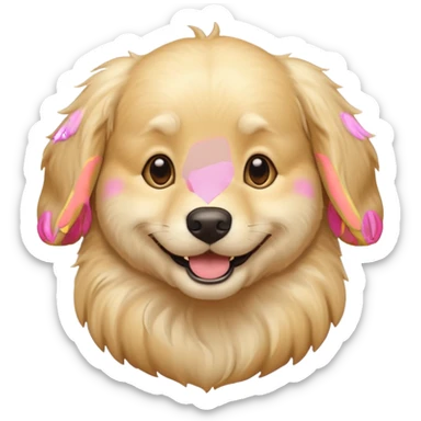 cream golden retriever sticker