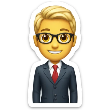 smiling boy in formal attire sticker