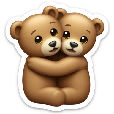 two teddy bears hugging sticker