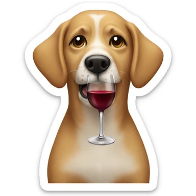 Dog drinking wine sticker