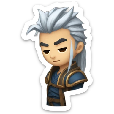 sad yasuo from league of legends sticker