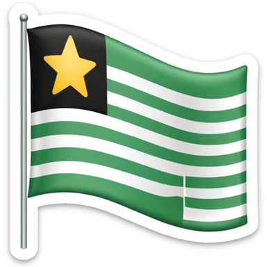 I want a flag as a emoji its made by three colours white green and black sticker
