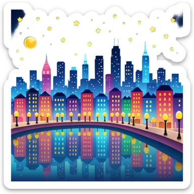 Sparkling Night View sticker