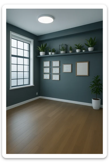 faMMI QUESTA STANZA SENZA LE PERSONE E SENZA LETTINO, SOLO LA STANZA. FALLA MOLTO PIù LUMINOSA CON LUCI PIù FREDDE E MODERNE, NON LUCI GIALLE sticker