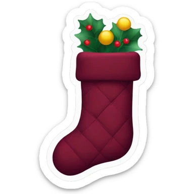 Christmas stocking in the colour burgundy  sticker